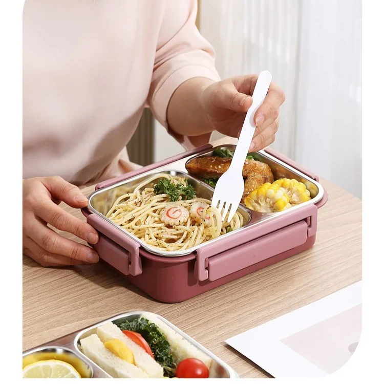 Roestvrijstalen Geïsoleerde Lunchbox Met Compartimenten En Lekvrije Deksel Voor Warme En Koude Maaltijden Onderweg