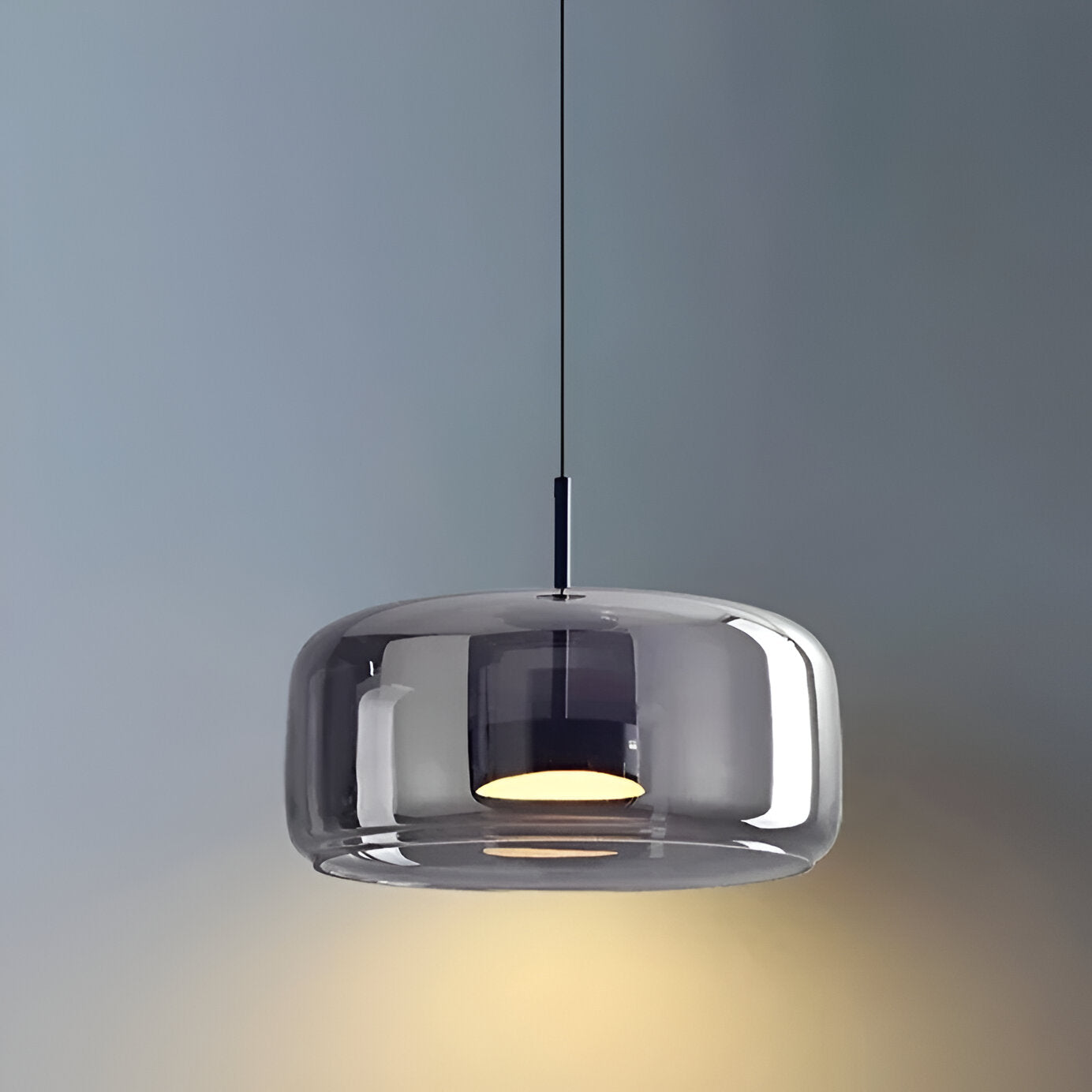Hanglamp Rookglas Retro Trio Handgeblazen Dimbaar Verstelbaar Zwart