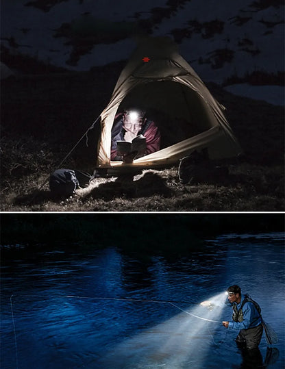 LED Hoofdlamp Oplaadbaar 2000 Lumen met Zoomfunctie Waterdicht Handsfree Verlichting voor Wandelen