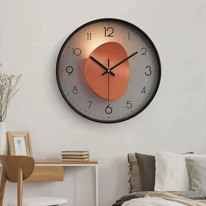 Wandklok Stil Quartz 20cm Kunststof Glas Metalen Wijzers Analoog Slaapkamer Woonkamer Kantoor Werkkamer Geen Tik-Tak Geluid AA Batterij