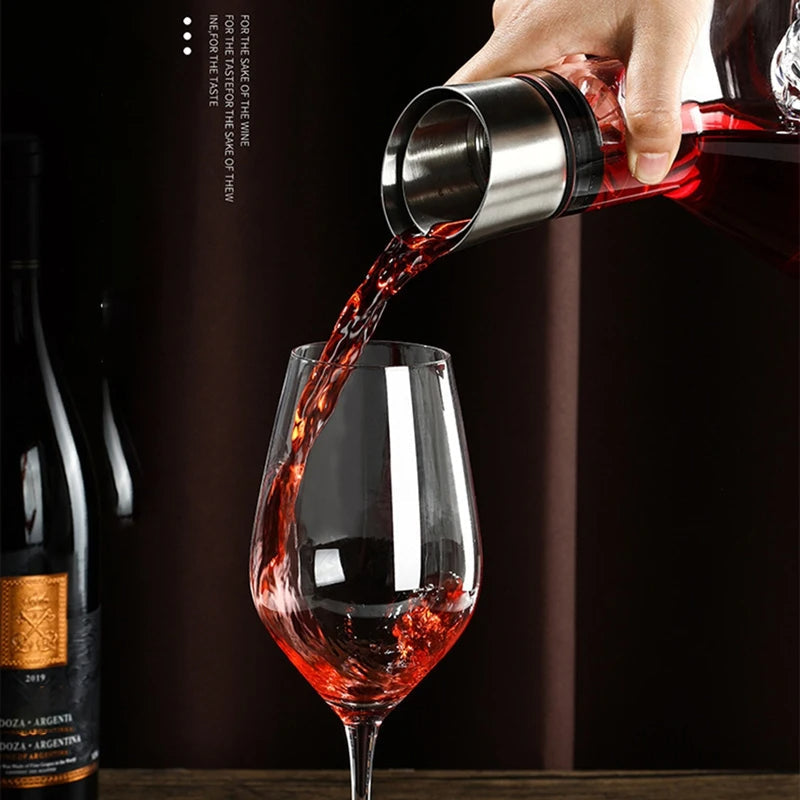 Kristalglazen wijnkaraf 1500ml met 12-kanaals beluchtingssysteem voor perfecte aroma-ontplooiing
