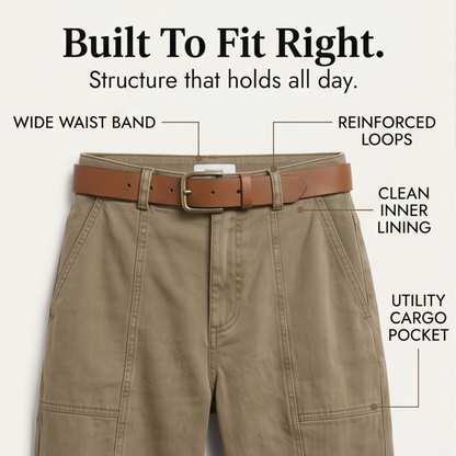 Utility Pantalon Hoge Taille Taps Toelopend met Geplooid Enkelboord Casual Werkbroek