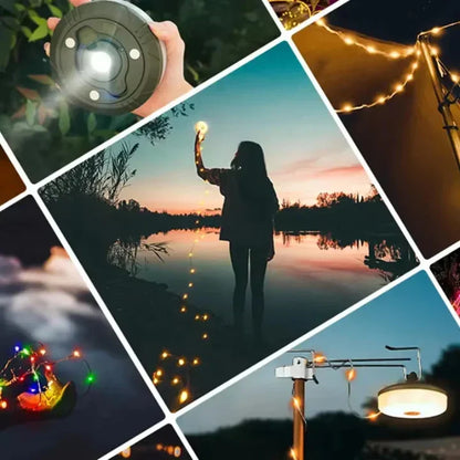 4-in-1 Campinglamp LED RGB Lichtslinger 10m 2000mAh Powerbank IPX4 Tentlamp Zaklamp Buitenlamp Festival Tuin Oplaadbaar