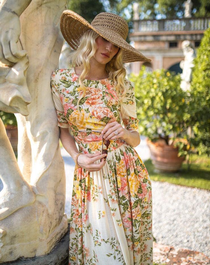 Bloemen Midi Jurk Elegante Zomerjurk Vrouw