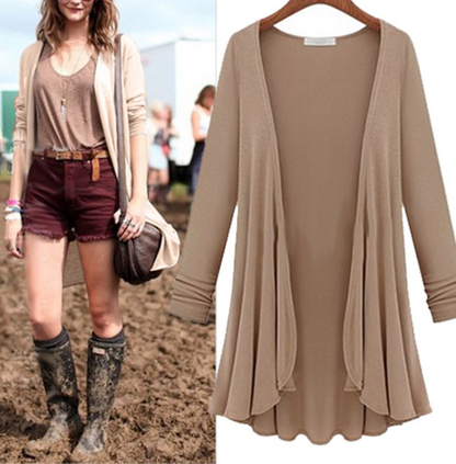 Dames Vest Lang Elegante Jurkmodel met Rijke Details