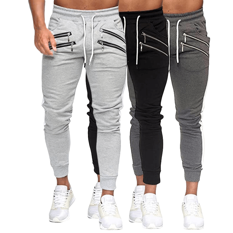 Joggingbroek Heren Zacht met Ritszakken en Elastische Band
