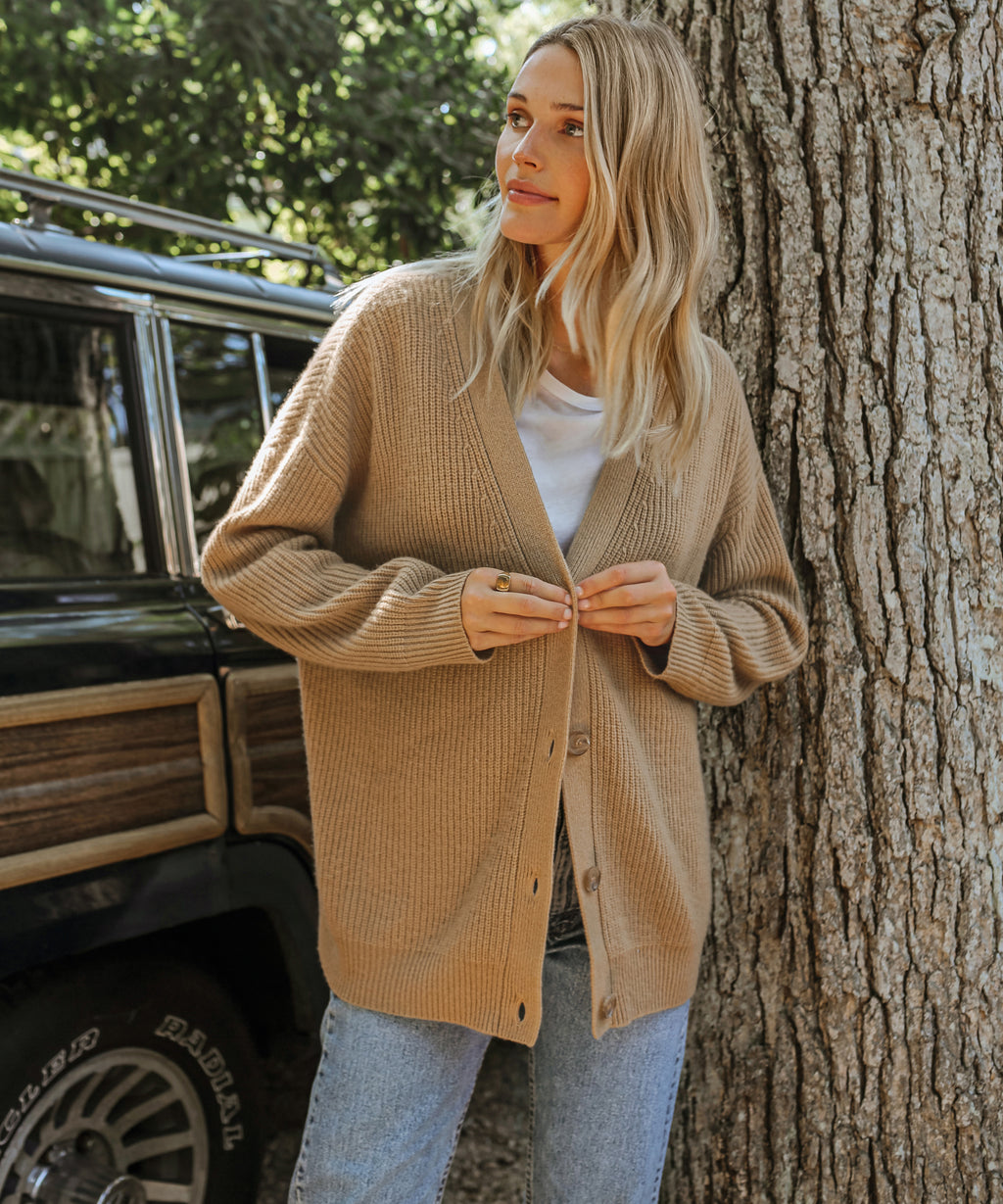 Oversized Vest Gebreid van Wol Mix Zachte Stof