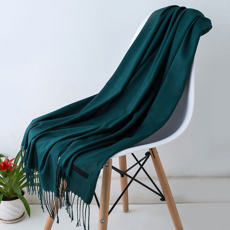 Kasjmieren Sjaal 200x70cm Zacht Warm Franje Effen Kleuren Winter Accessoire Veelzijdig Draagbaar Trendy Modesjaals Dames