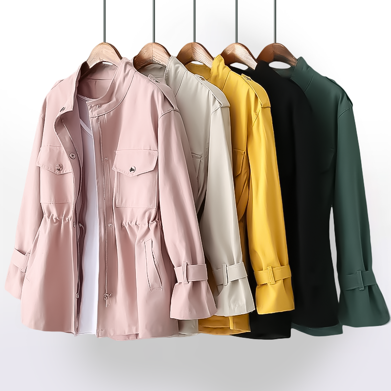 Dames Trenchcoat Stijlvol Waterdicht Luxe Stof