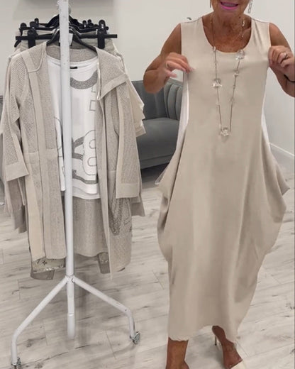 Elegante Jurk Zonder Mouwen voor Vrouw