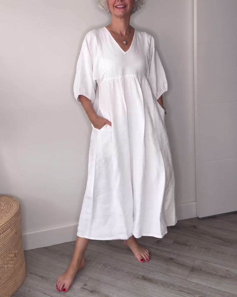 Vrouwelijke V-Hals Jurk Casual Stijl - StudioMarella