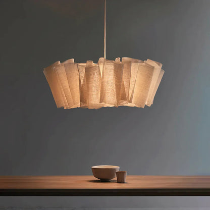 Geplisseerde Stoffen Hanglamp – Minimalistische Scandinavische Verlichting voor Eetkamer & Woonkamer