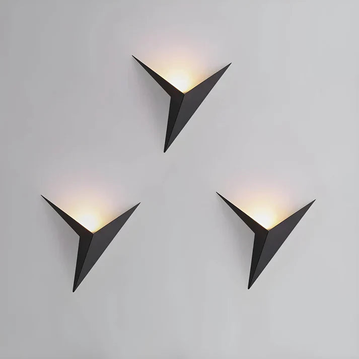 Vogel wandlamp ijzer zwart wandverlichting slaapkamer woonkamer minimalistisch design origami stijl LED