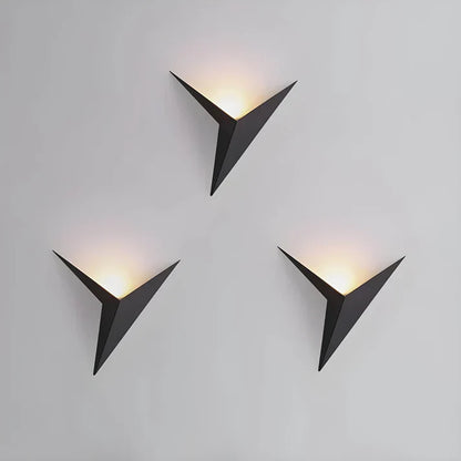 Vogel wandlamp ijzer zwart wandverlichting slaapkamer woonkamer minimalistisch design origami stijl LED