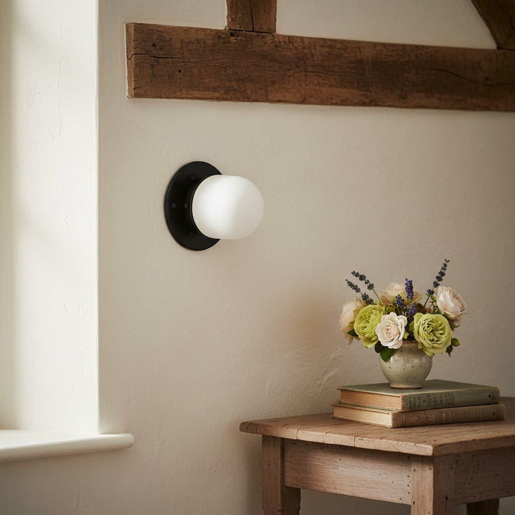 Opaal Glazen Wandlamp & Plafondlamp Dubbelfunctie Modern Design Messing