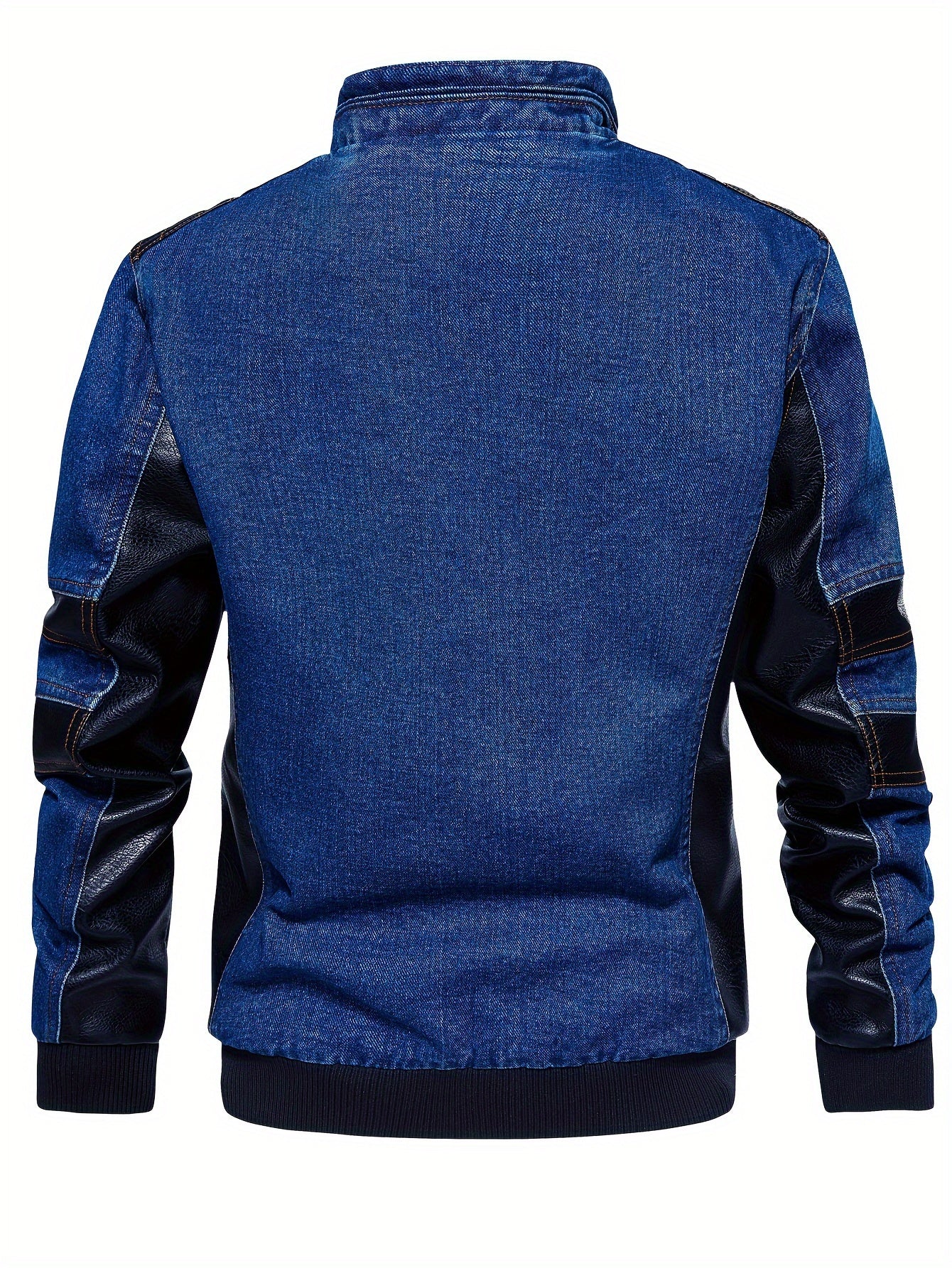Heren Leren Jas Bikerstijl Denim Look