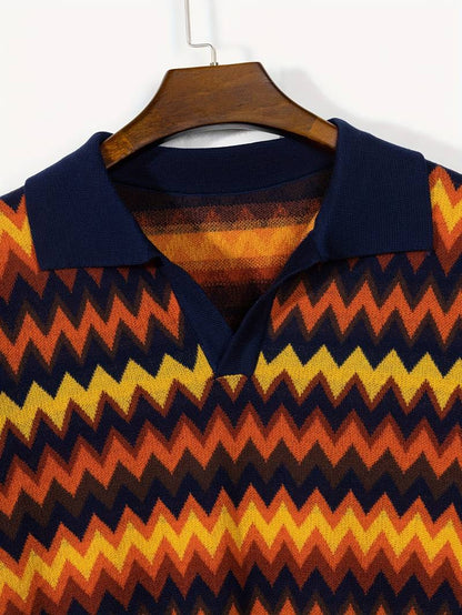Retro Trui Zigzag Patroon Vintage Look