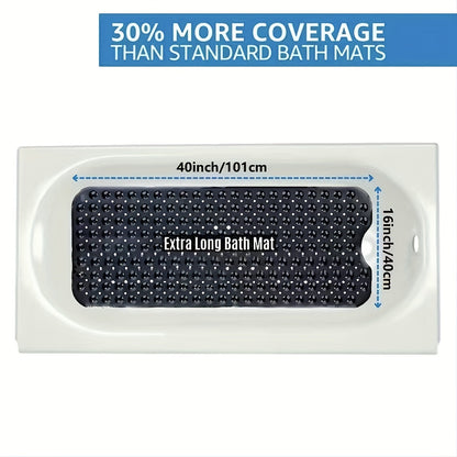 Antislip Badmat XL voor Douche en Bad – Extra Lange Veiligheidsbadmat met Zuignappen