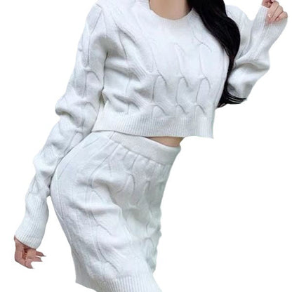 Dames Gebreide Rok en Trui Set Tweedelig Stijlvol Warm