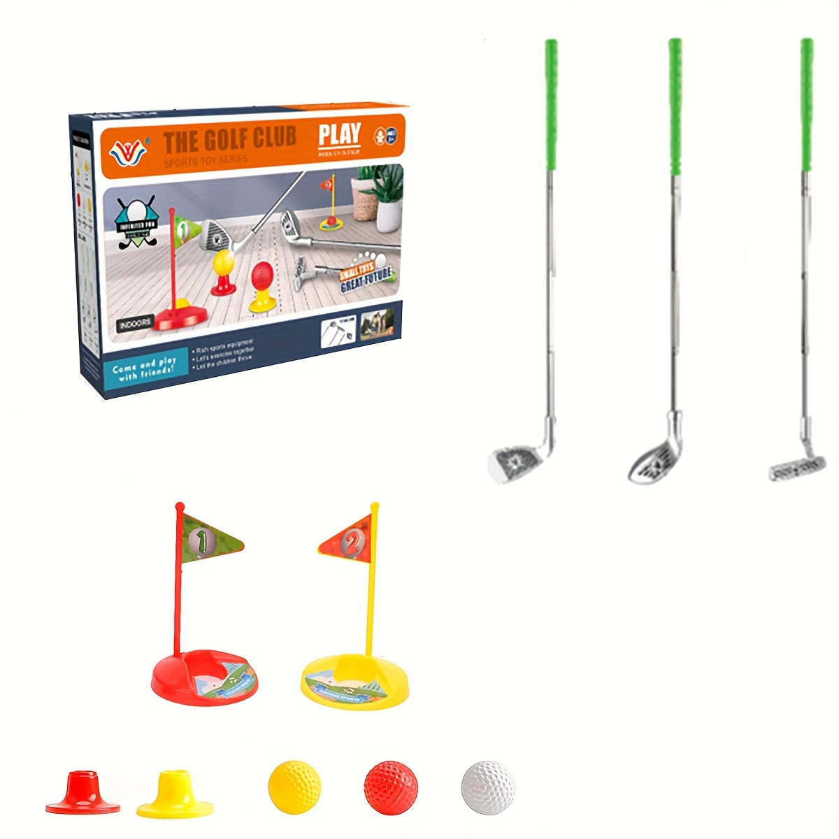 Kindergolfset Verstelbare Clubs Met Ballen en Doelen Binnen Buiten Speelgoed Motorische Ontwikkeling Actief Tuinspeelgoed