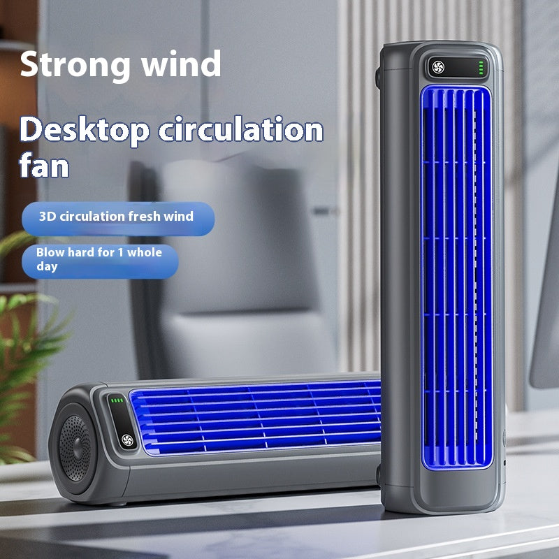Torenventilator Bladloos USB Modern Grijs Stil Design Compacte Koeling 3 Standen Bureau Thuis Kantoor
