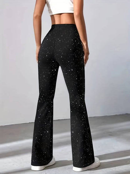 Glitter Broek Comfortabele Flared Pasvorm