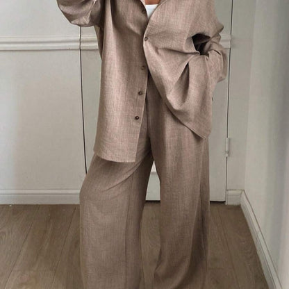 Dames Linnen Set Zomerse Casual Outfit