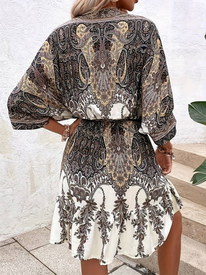 Zomerjurk voor Vrouw Korte Mouwen Elegante Jurk