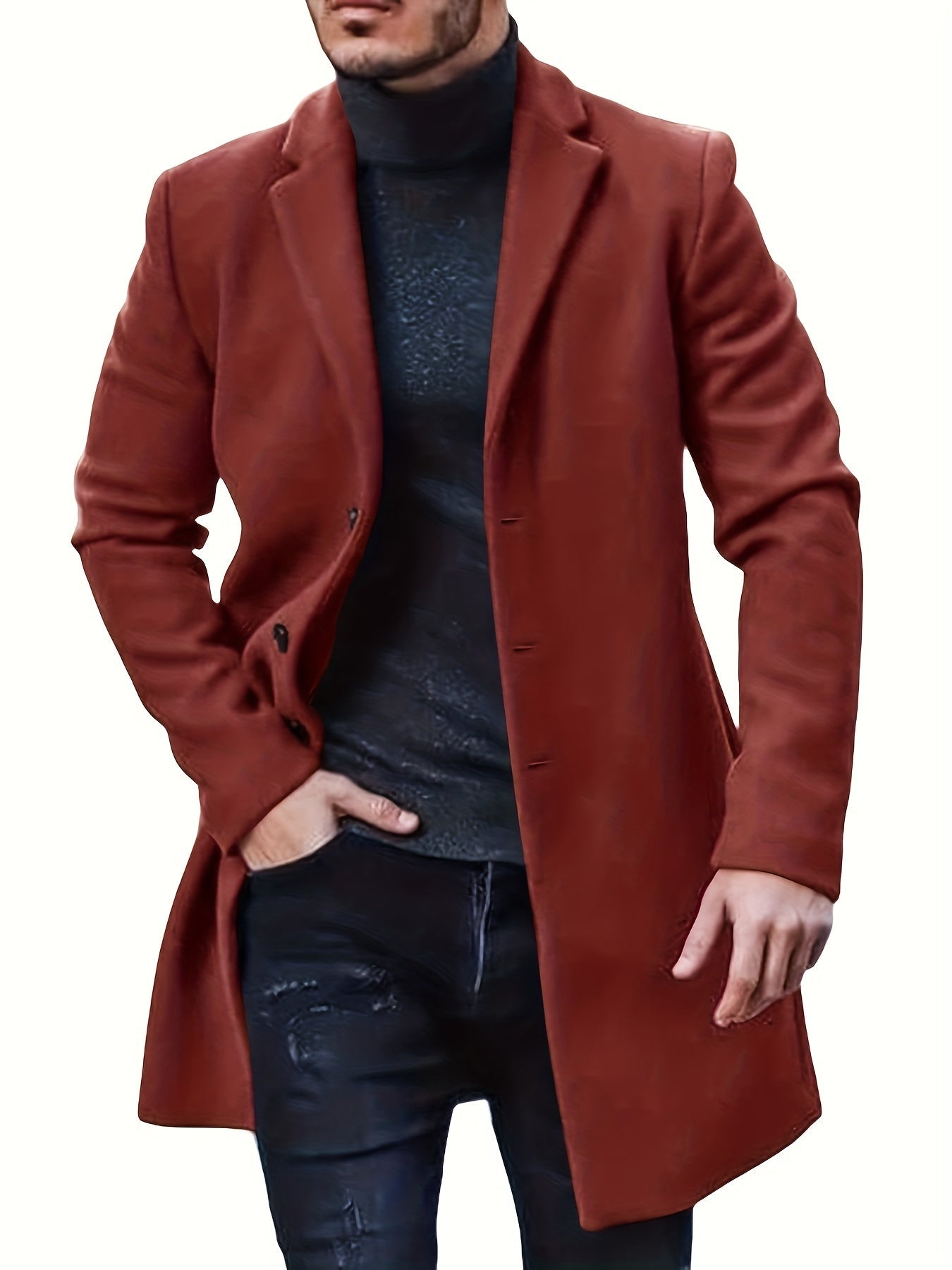 Heren Winterjas Warm en Waterdicht met Knoopsluiting