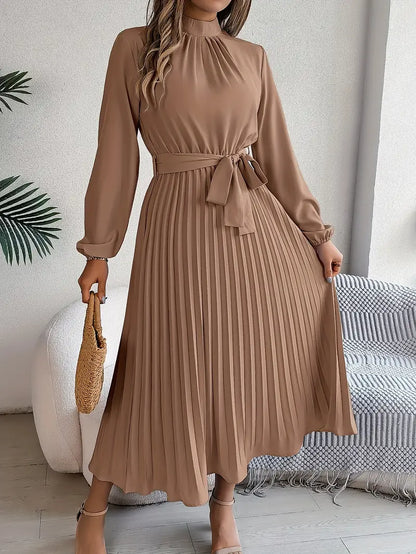 Midi Jurk met Ceintuur Minimalistisch Design