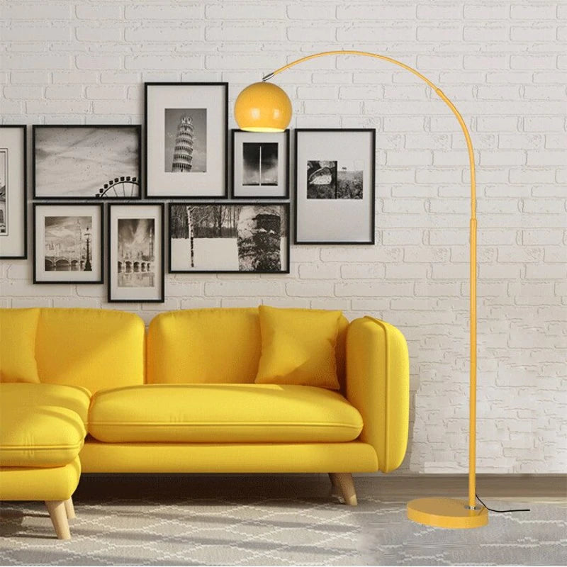 Vloerlamp Boogvorm Led Metaal Zwart Blauw Geel Roze Zilver Goud Dimbaar Woonkamer Slaapkamer