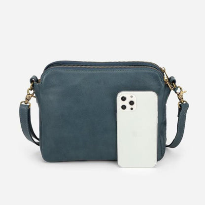 Leren Schoudertas met Geïntegreerde Portemonnee 9 Kaartvakken Compact Dagelijks Gebruik Dames Crossbody