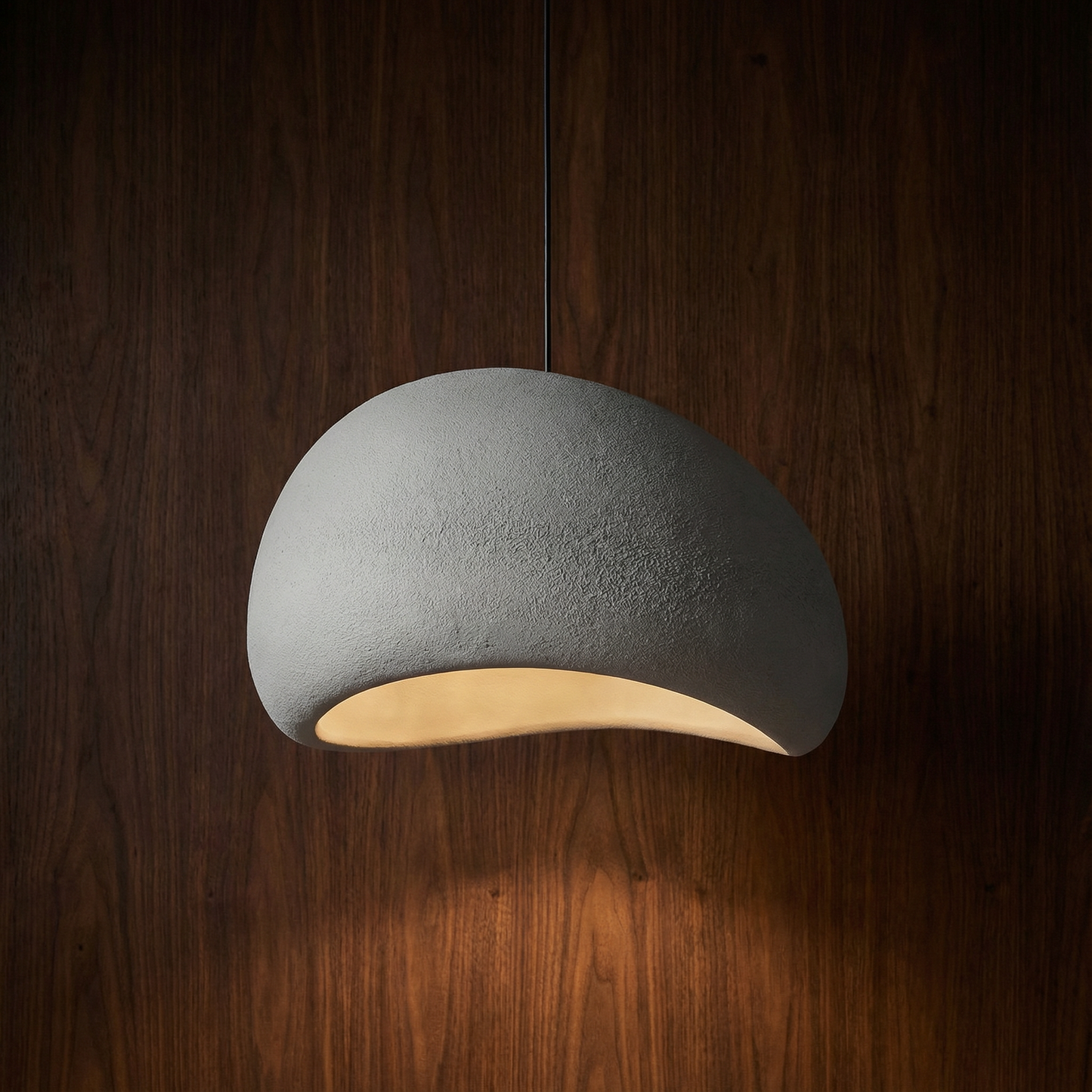 Minimalistische Hanglamp met Stenen Textuur – Moderne Verlichting in Scandinavische Stijl