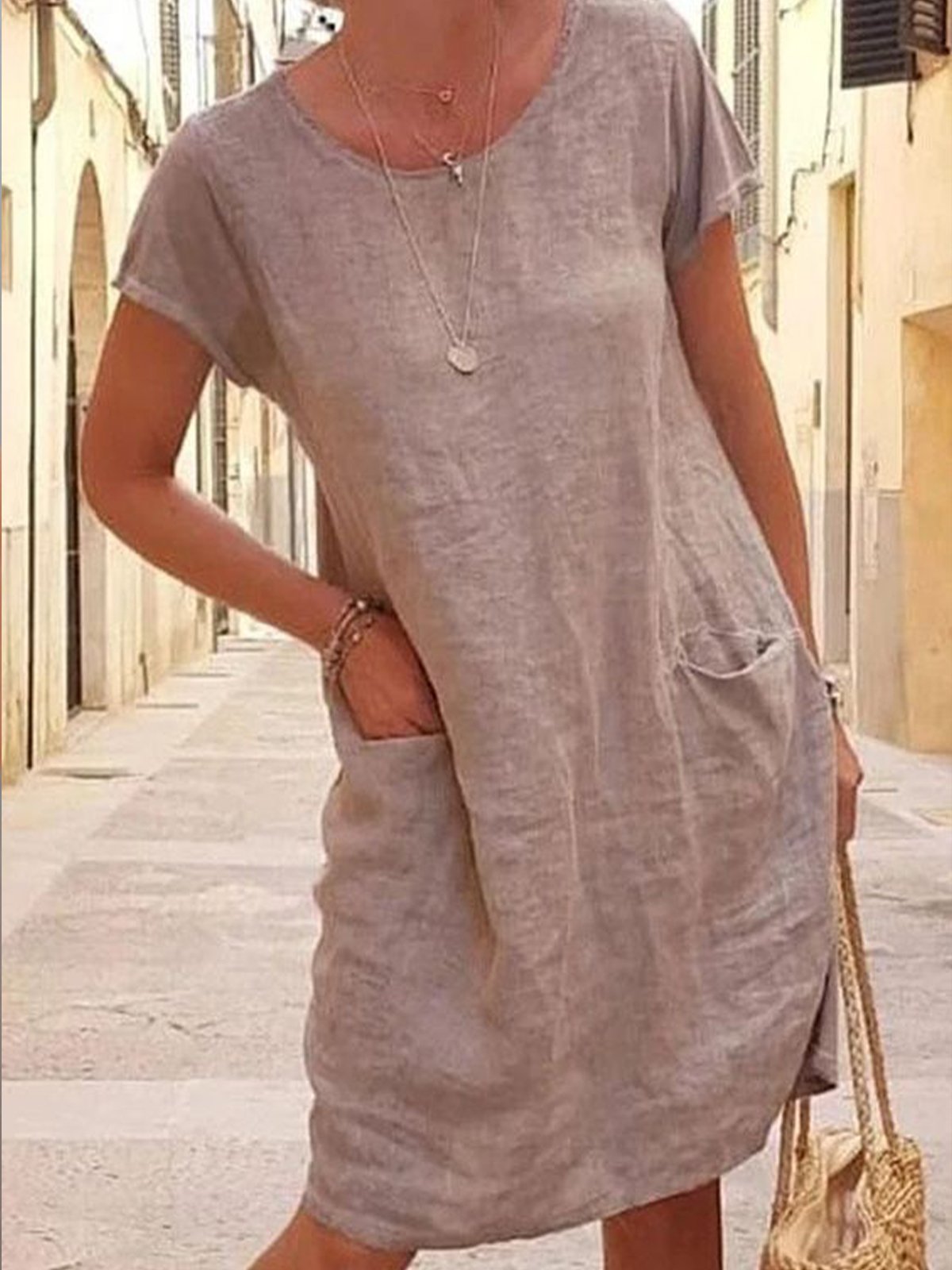 Elegante Jurk Sicilia Stijl Italiaanse Mode
