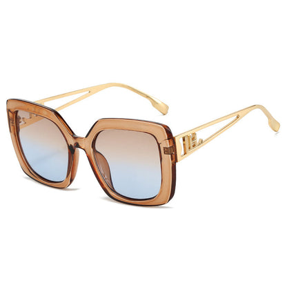 Dames Zonnebril Vierkant Luxe Montuur Met Glazen