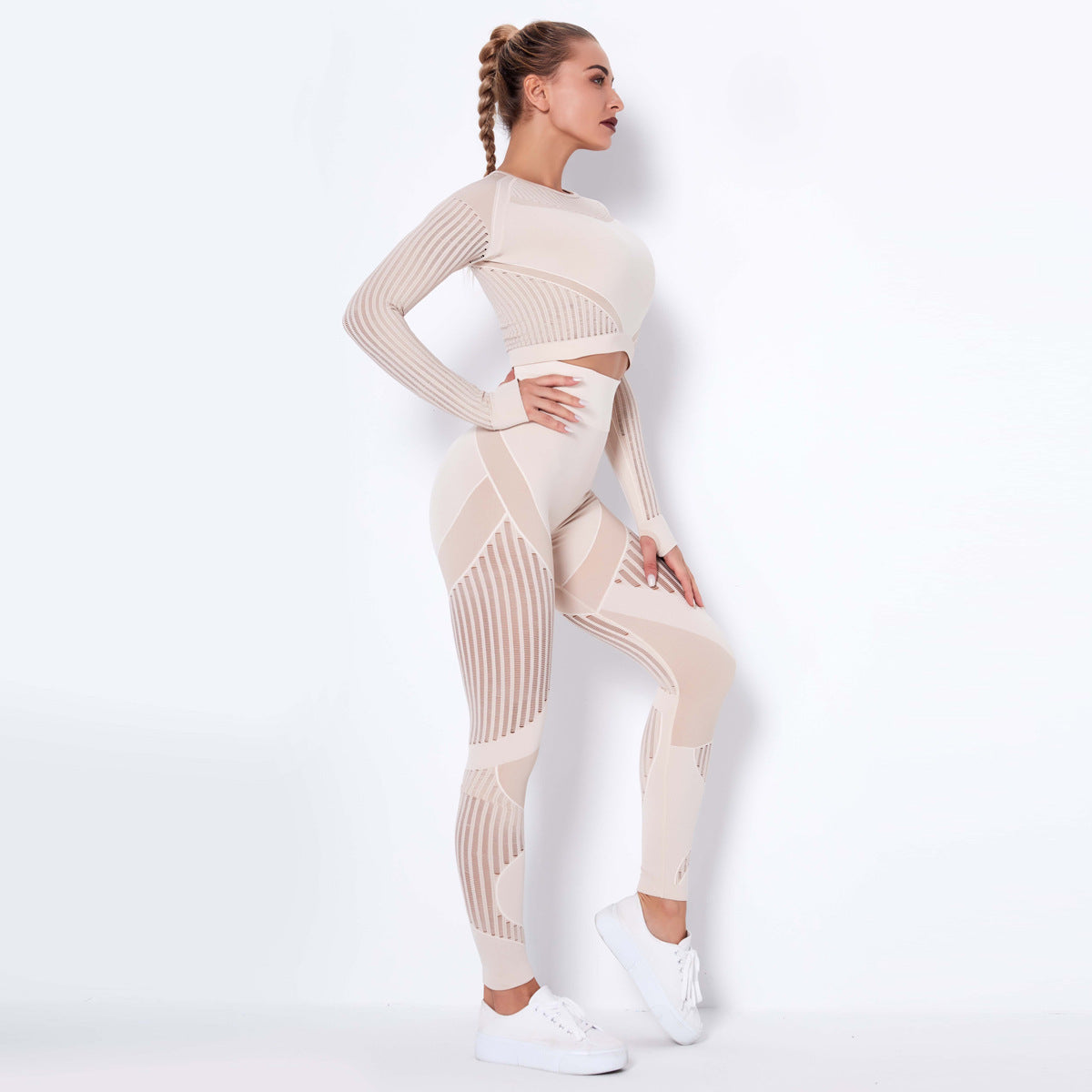 Dames Yoga Set Zacht Elastisch Lange Mouw