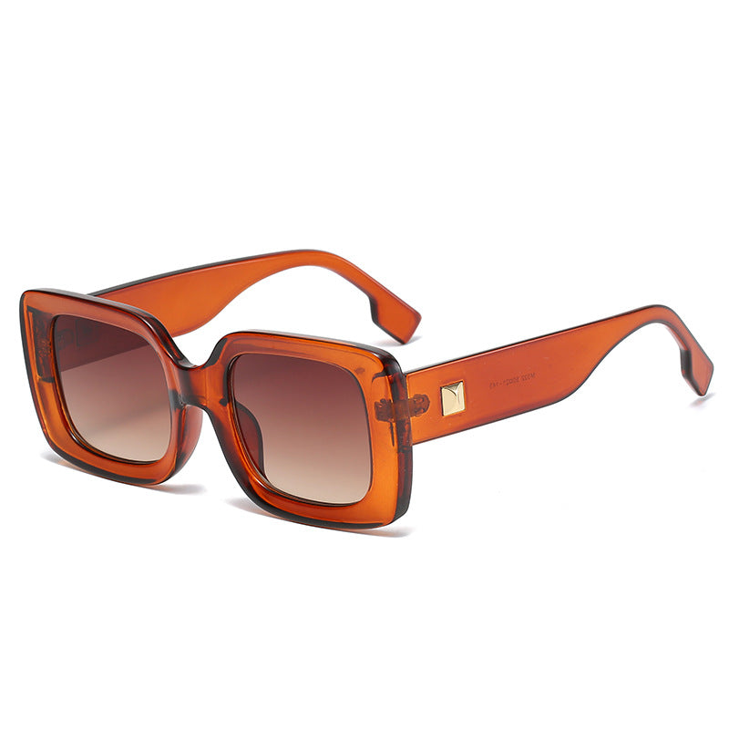 Vierkante Zonnebril Groot Montuur Retro Stijl voor Dames