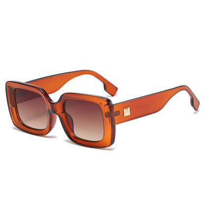 Vierkante Zonnebril Groot Montuur Retro Stijl voor Dames