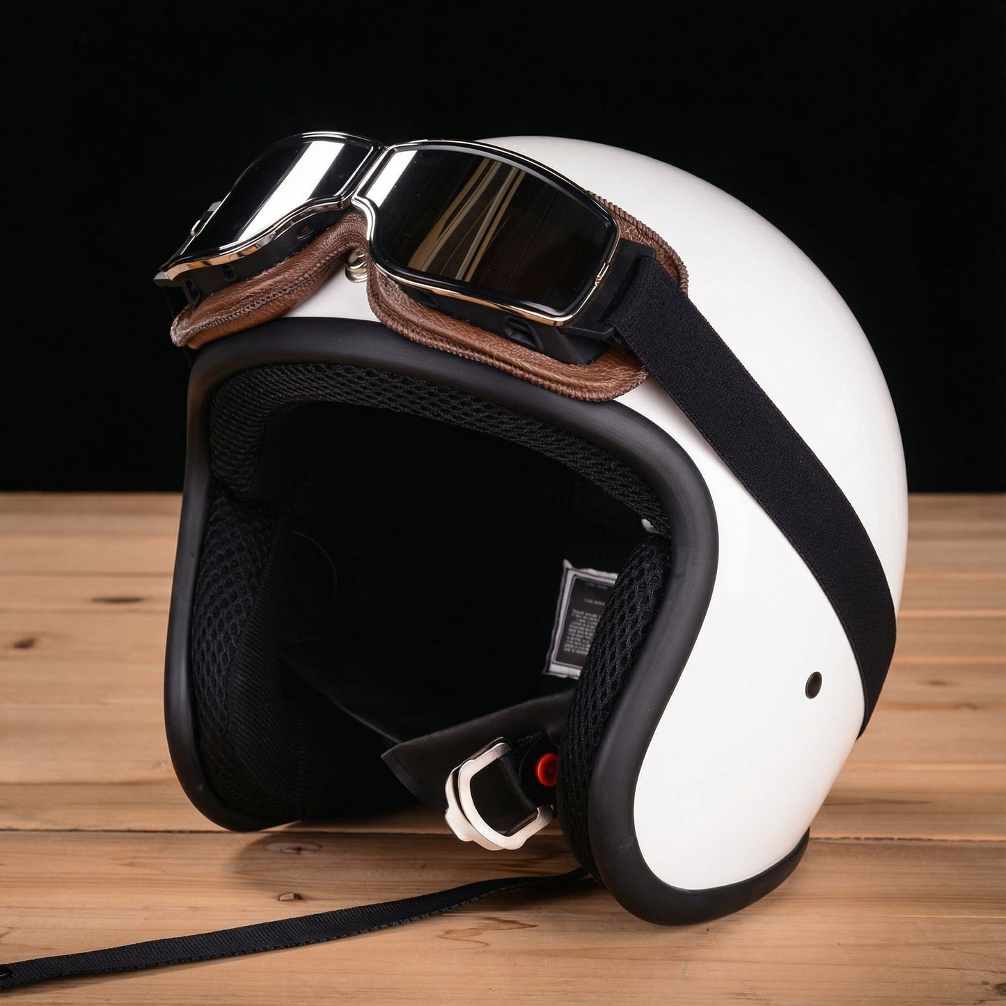 Retro Motorgoggles met Leren Frame en Splintervrije Glazen | Vintage Motorbril Wind- en Stofbestendig