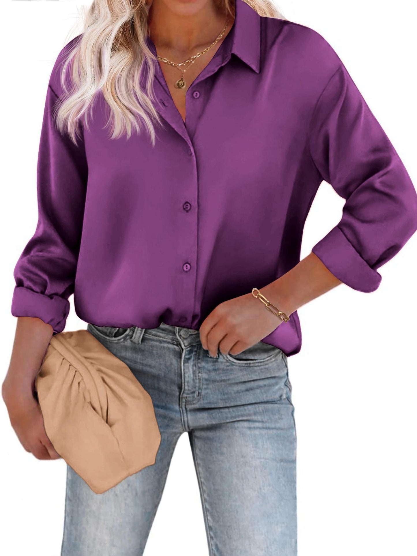 Vrouwen Blouse Lange Mouwen Klassiek Elegante Stijl
