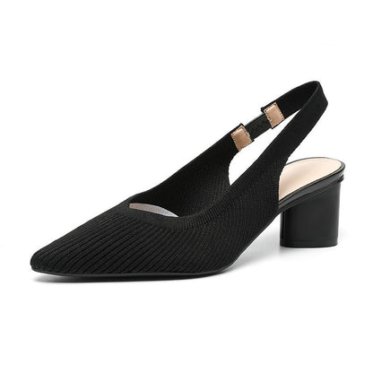Vrouwelijke Slingback Pumps met Puntige Neus en Blokhak