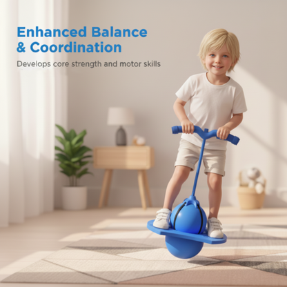 Balansbal met Handvatten voor Kinderen en Volwassenen - Springbal met Antislip Platform voor Coördinatieoefeningen en Evenwichtstraining
