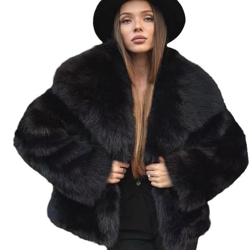 Dames Faux Fur Jas Luxe Imitatie Bont Stijlvol