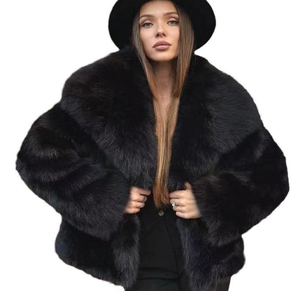 Dames Faux Fur Jas Luxe Imitatie Bont Stijlvol