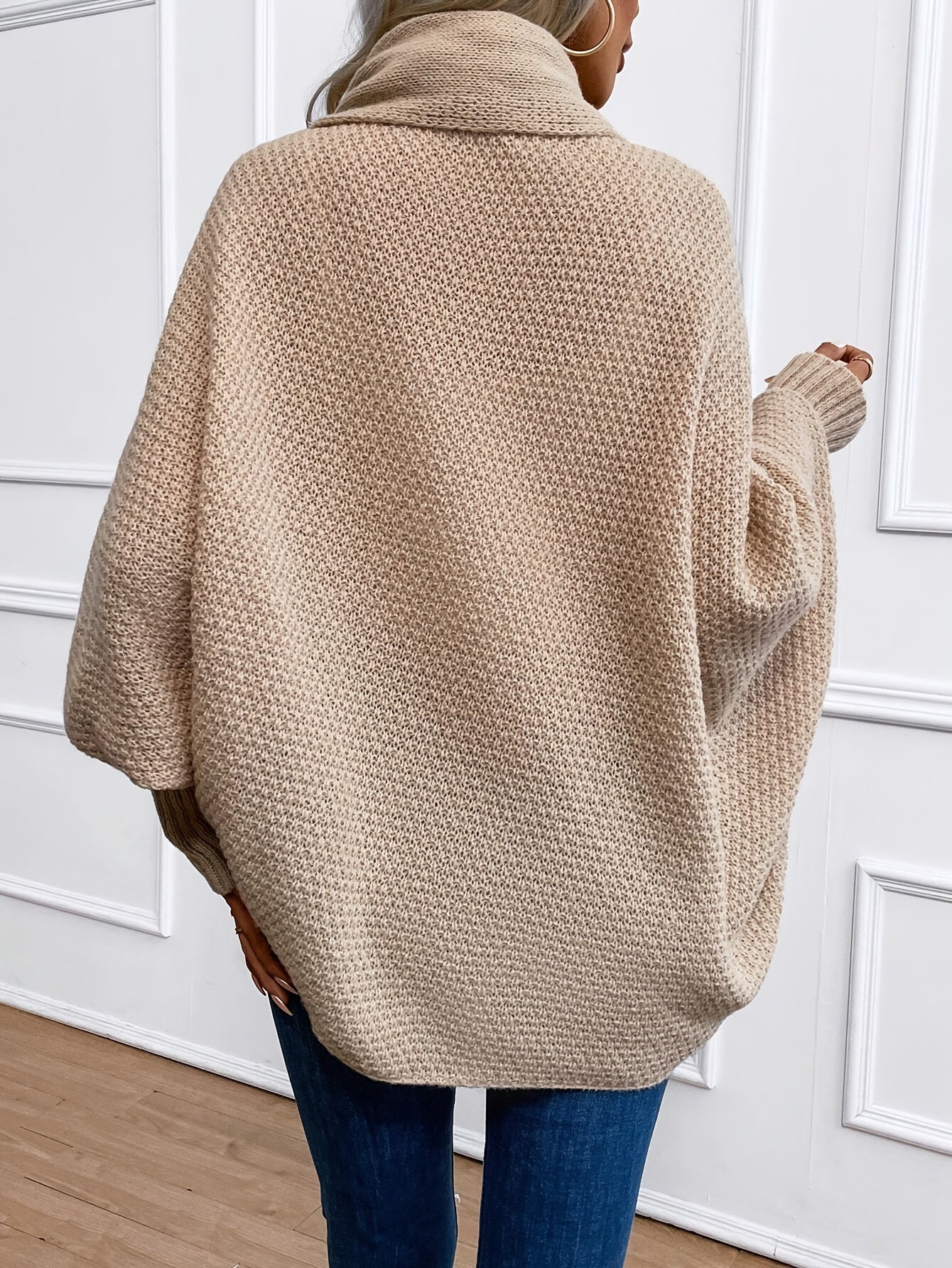 Damesvest Kasjmier Gebreid Warm met Lange Mouwen