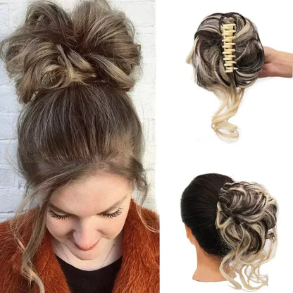 Haarknot met Krullen – Synthetisch Haar – Clip-On Knot – Volumineus – Verschillende Kleuren