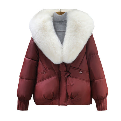 Dames Winterjas Luxe Imitatiebontkraag Koreaanse Look