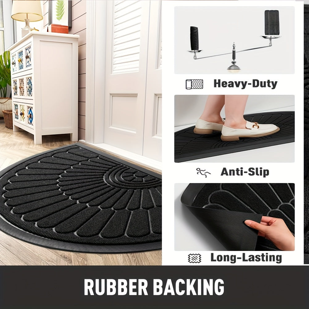 Halfronde Deurmat Rubber 43x75cm 60x90cm Buiten Binnen Antislip Vuilafstotend Drempelmat Buitenmat Zwart Grijs Bruin