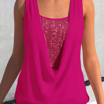 Glitter Tanktop Pailletten Dames Top