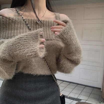 Dames Trui Off-shoulder Gebreid Stijlvol